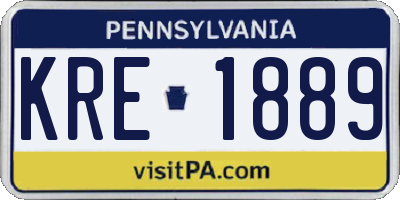 PA license plate KRE1889