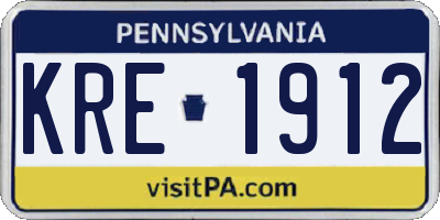 PA license plate KRE1912