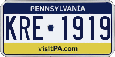 PA license plate KRE1919