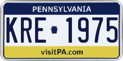 PA license plate KRE1975