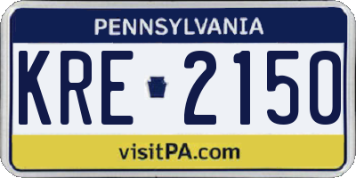 PA license plate KRE2150