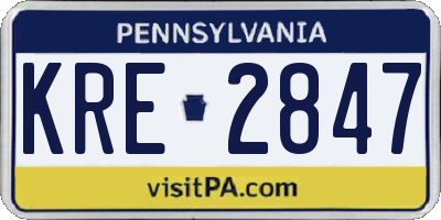 PA license plate KRE2847