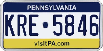 PA license plate KRE5846