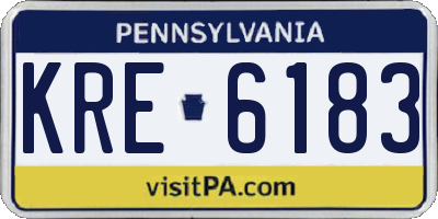 PA license plate KRE6183