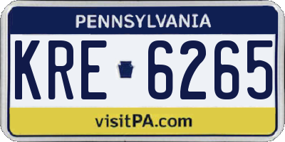 PA license plate KRE6265