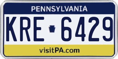 PA license plate KRE6429