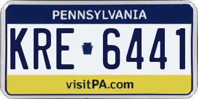 PA license plate KRE6441