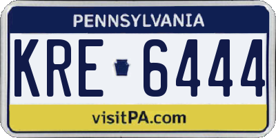 PA license plate KRE6444