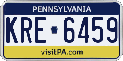 PA license plate KRE6459