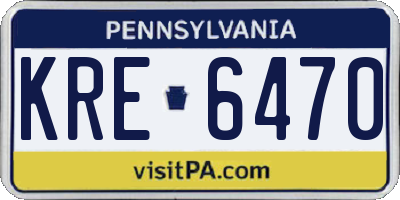 PA license plate KRE6470