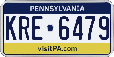 PA license plate KRE6479
