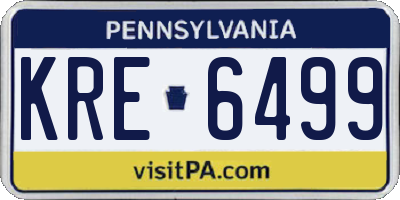 PA license plate KRE6499