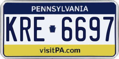 PA license plate KRE6697