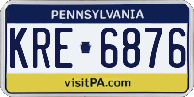 PA license plate KRE6876