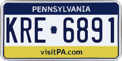 PA license plate KRE6891