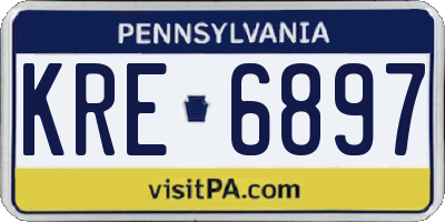 PA license plate KRE6897