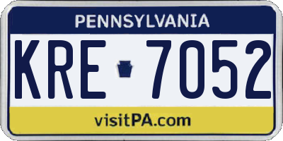 PA license plate KRE7052