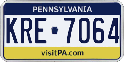 PA license plate KRE7064