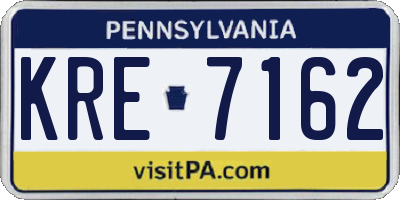 PA license plate KRE7162