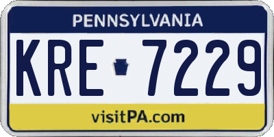 PA license plate KRE7229