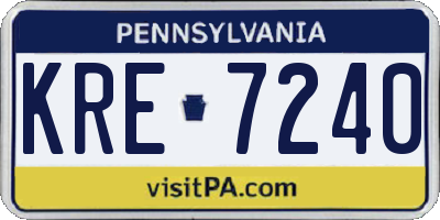 PA license plate KRE7240