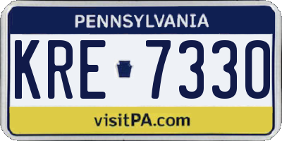 PA license plate KRE7330