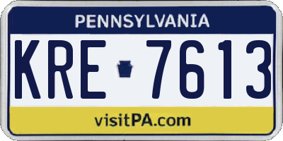 PA license plate KRE7613