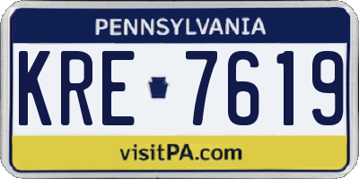 PA license plate KRE7619