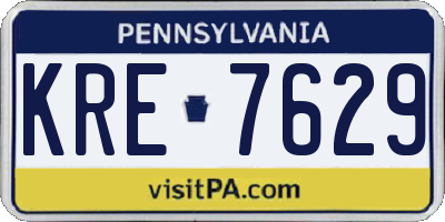 PA license plate KRE7629