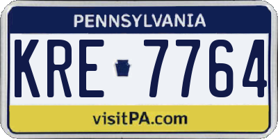 PA license plate KRE7764