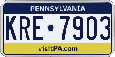 PA license plate KRE7903