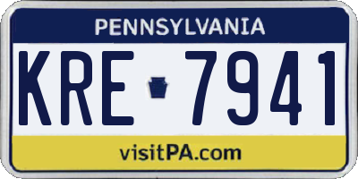 PA license plate KRE7941