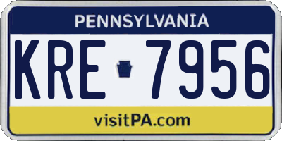 PA license plate KRE7956