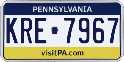 PA license plate KRE7967