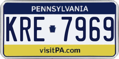 PA license plate KRE7969
