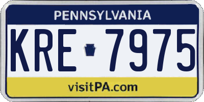 PA license plate KRE7975