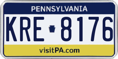 PA license plate KRE8176
