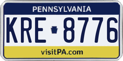 PA license plate KRE8776