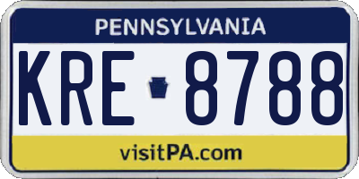 PA license plate KRE8788