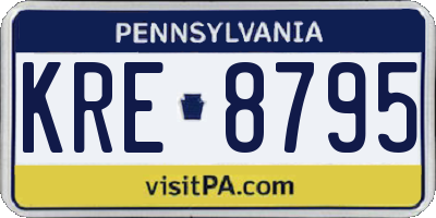PA license plate KRE8795