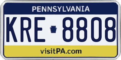PA license plate KRE8808
