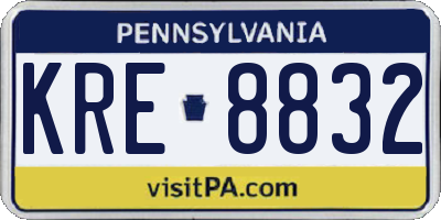 PA license plate KRE8832