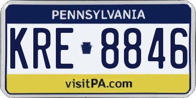 PA license plate KRE8846