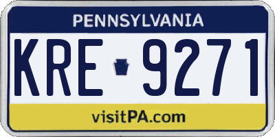 PA license plate KRE9271