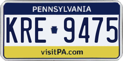 PA license plate KRE9475