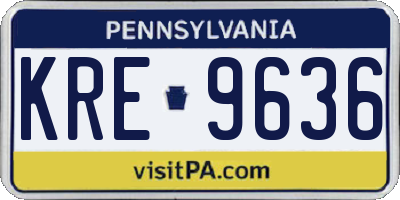 PA license plate KRE9636