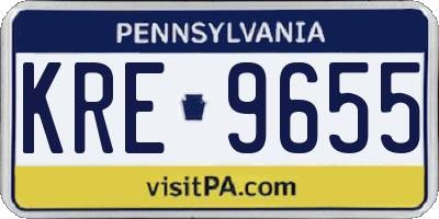 PA license plate KRE9655