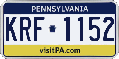 PA license plate KRF1152