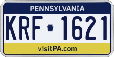 PA license plate KRF1621