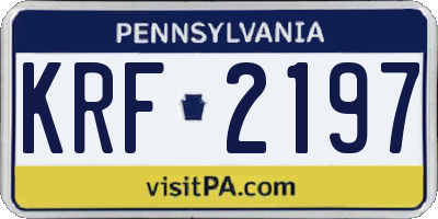 PA license plate KRF2197